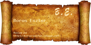 Boros Eszter névjegykártya
